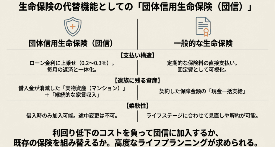 団信（団体信用生命保険）の戦略的活用を解説する画像