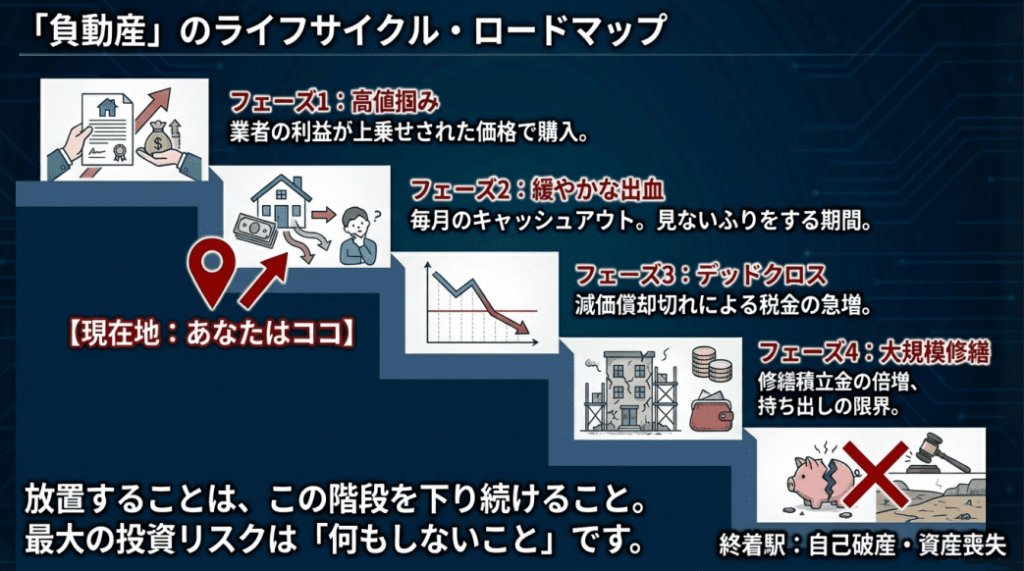 負動産のライフサイクルロードマップを解説する画像