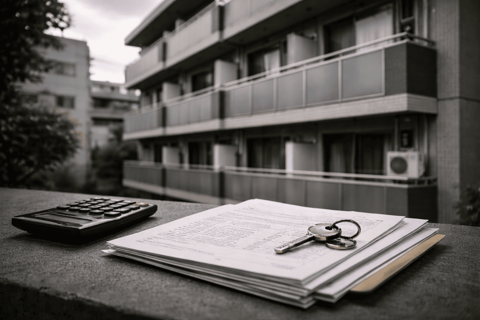 ワンルームマンション投資の損失と冷静な見直しをイメージした人物なしのアイキャッチ画像