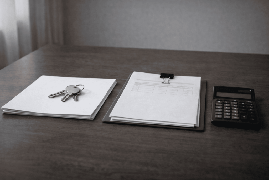 契約書や鍵、管理資料が整然と並び、資産管理の主導権を取り戻すことを象徴するイメージ