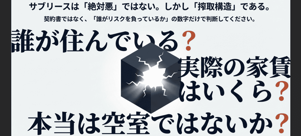 サブリースの問題を解説する画像